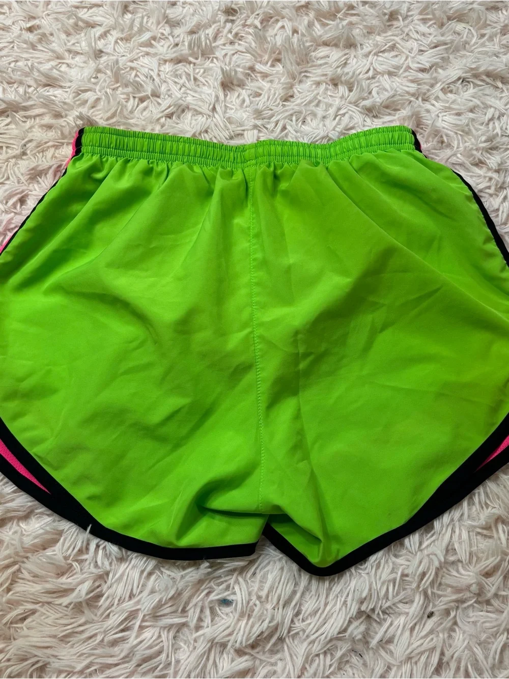 Nike Women’s Neon Green and Hot Pink Athletic Shorts